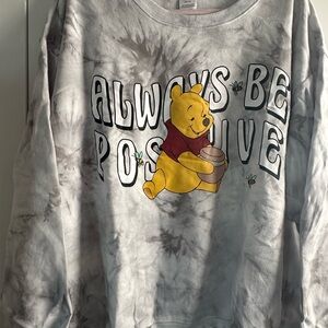 Disney Gray Winnie the Pooh Crew Neck Sweater